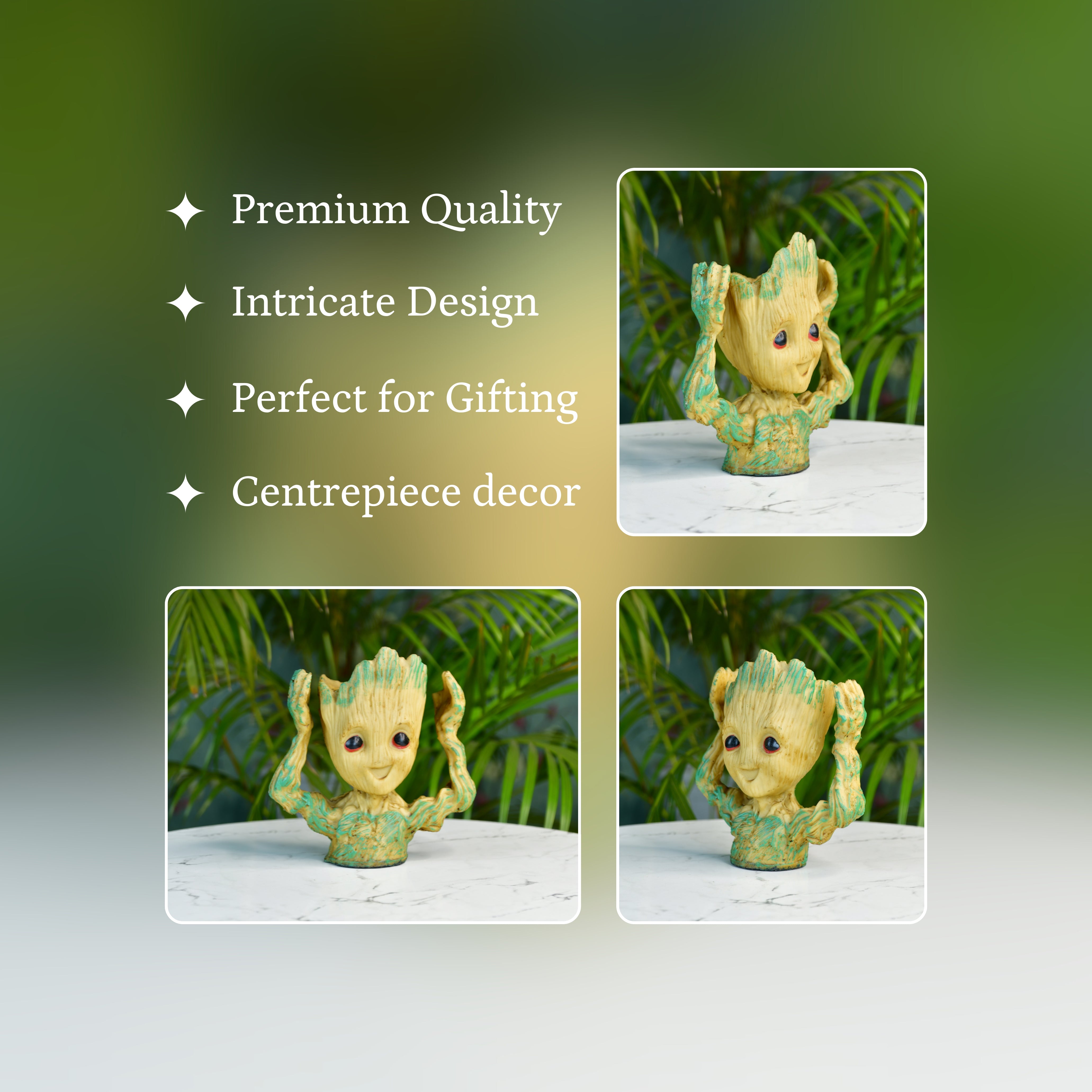 Groot Figurine Planter with Hands Up | Mayii Artisan Home Decor and Functional Design